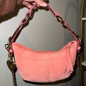 Coach split suede Tassel soho boho shoulder bag